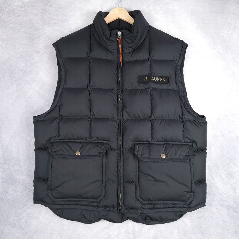 Vintage Polo Jean Ralph Lauren Puffer Vest Mens XL Down Military Surplus Patch